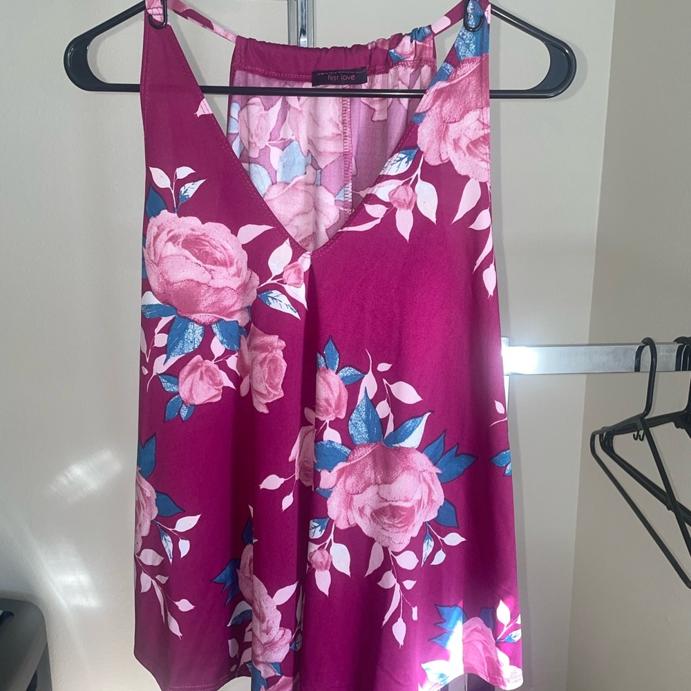 First Love Magenta Floral blouse / top